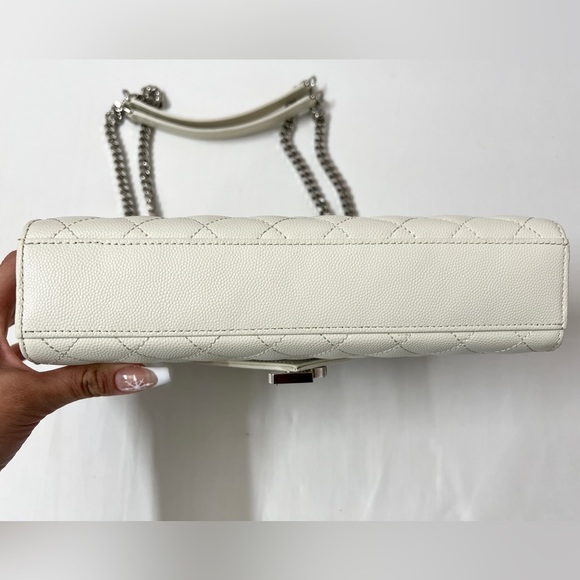 YSL Yves Saint Laurent Envelope Quilted Grain Shoulder Bag Crossbody Purse - Picture 4 of 8